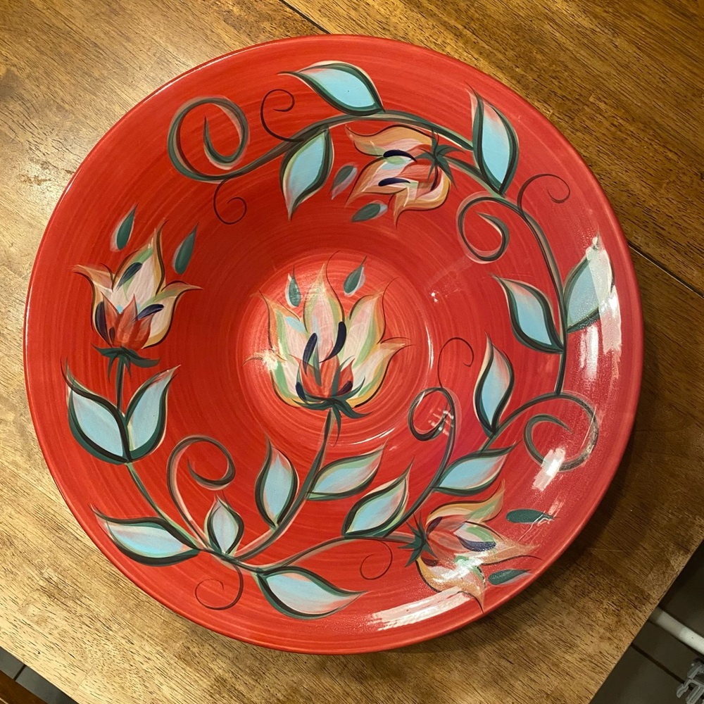 Southern Living at Home Gail Pittman RED BOUNTIFUL 15" Serving Console Bowl